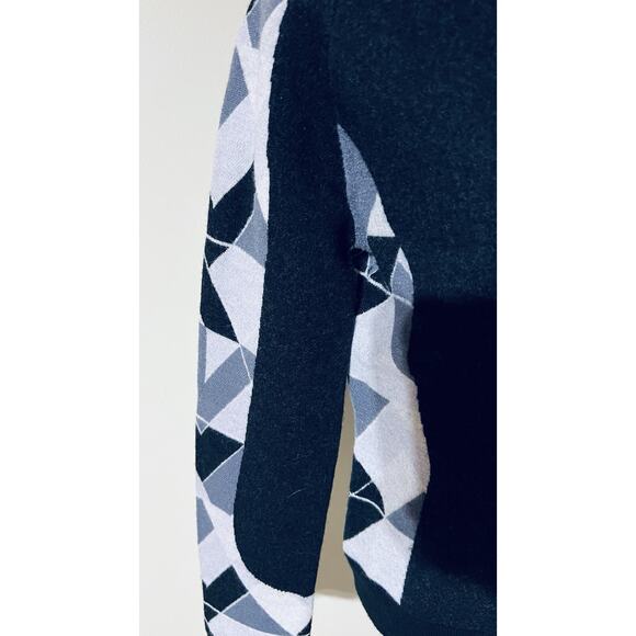 SWEATY BETTY Merino Wool Blend Knit Zip Up Sweater Cardigan M Black Gray - Picture 4 of 10